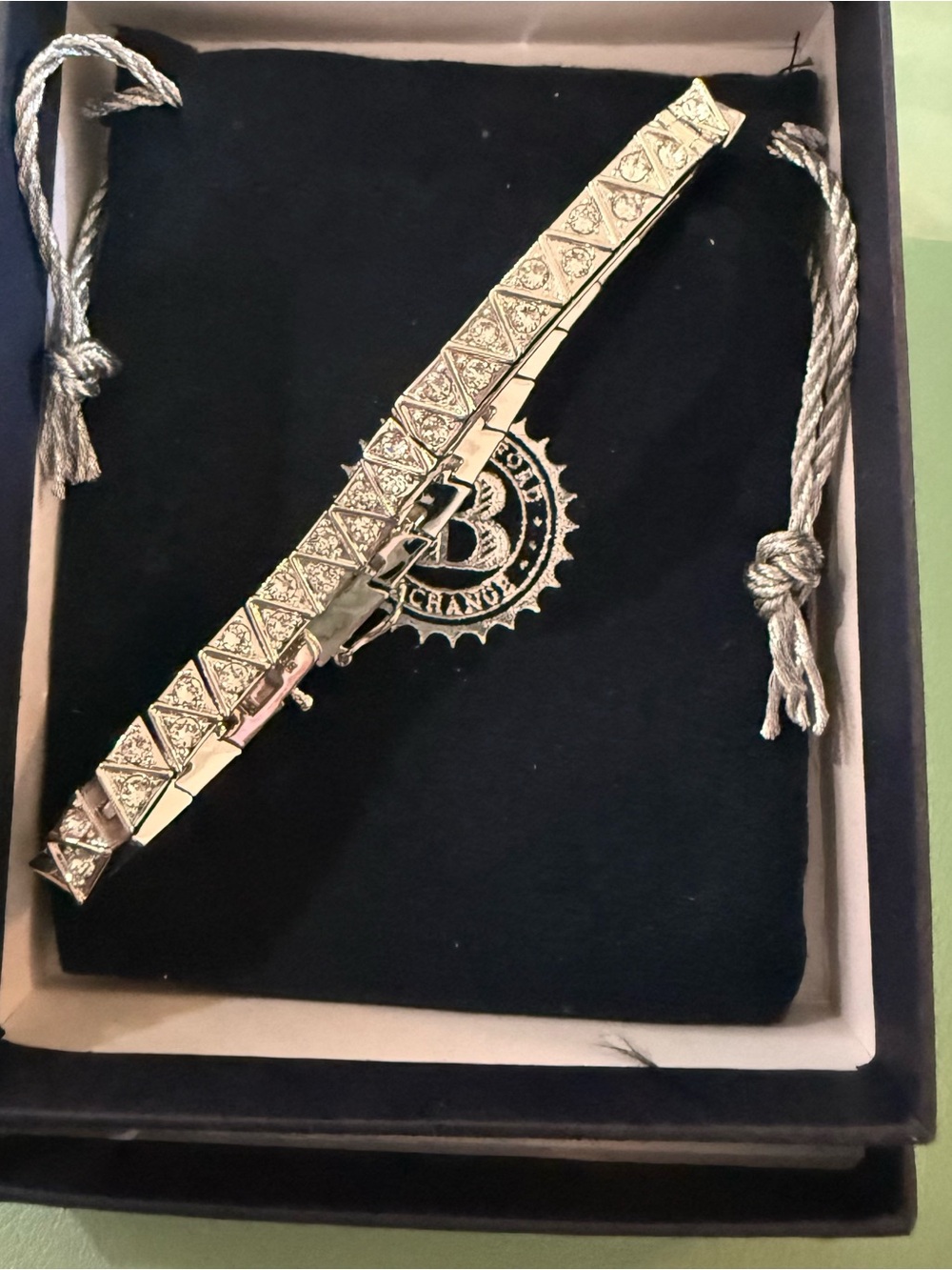 Silver Bracelet with Crystals